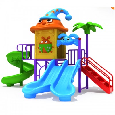 kids  baby garden equipments plastic playhouse with slide